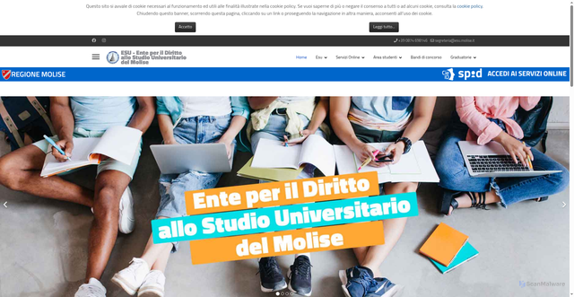 Security scan screenshot of https://www.esu.molise.it/