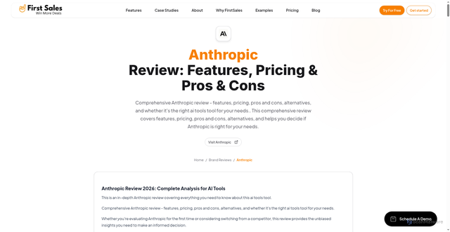 Security scan screenshot of https://firstsales.io/brand-review/anthropic/