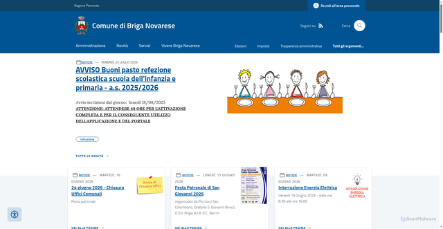 Security scan screenshot of https://www.comune.briga-novarese.no.it