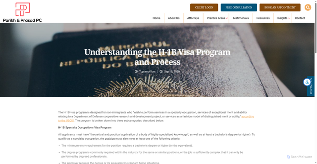 Security scan screenshot of https://toplawoffice.com/immigration_data/understanding-the-h-1b-visa-program-and-process/