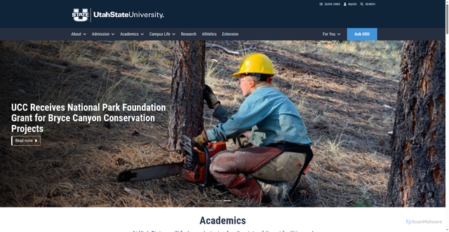Security scan screenshot of https://usu.edu