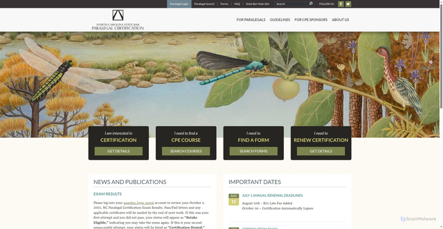 Security scan screenshot of https://www.nccertifiedparalegal.gov/