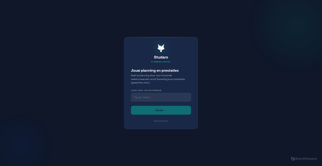 Security scan screenshot of https://studaro-planning.pages.dev/