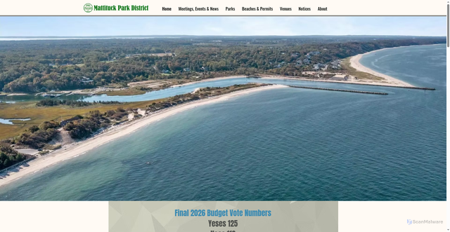 Security scan screenshot of https://www.mattituckparks.gov/