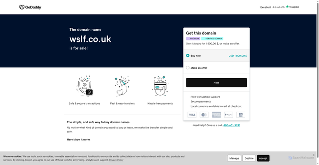 Security scan screenshot of http://www.wslf.co.uk