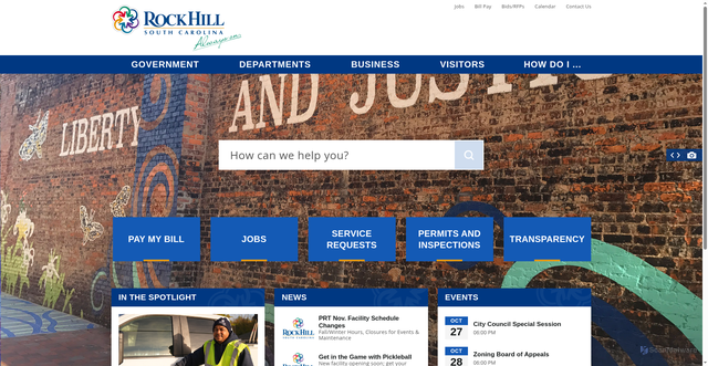 Security scan screenshot of https://www.cityofrockhill.com/