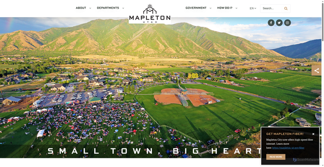 Security scan screenshot of http://mapleton-ut.gov/