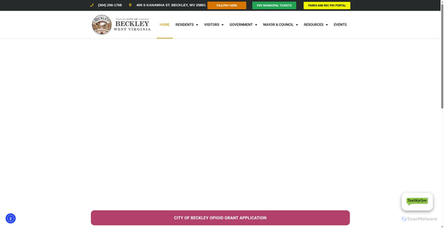 Security scan screenshot of https://beckley.gov/