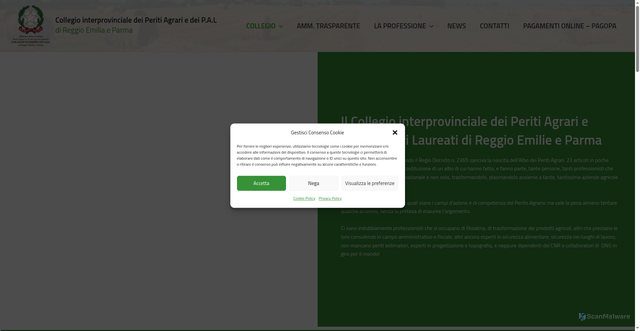 Security scan screenshot of https://www.peritiagrarire.it/