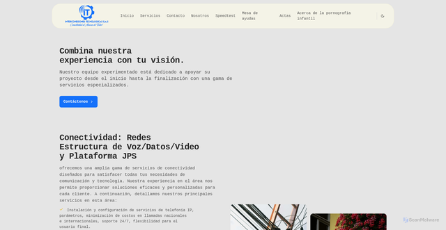 Security scan screenshot of https://interconexionestecnologicas.com/servicios/