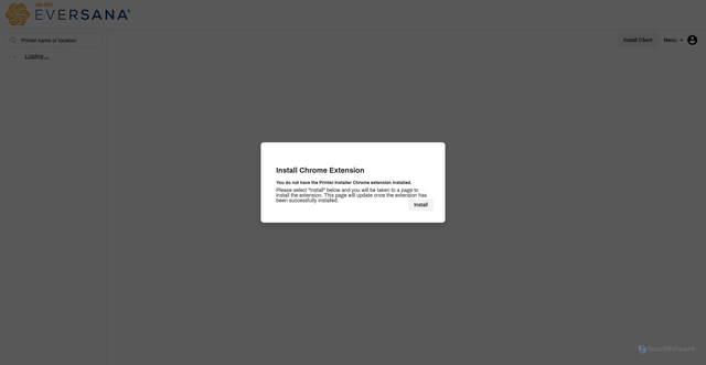 Security scan screenshot of https://eversana.printercloud.com