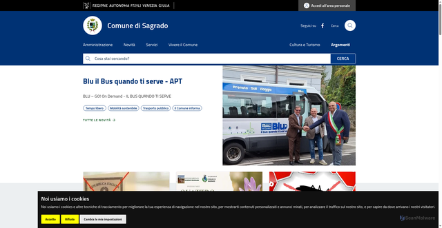 Security scan screenshot of https://www.comune.sagrado.go.it