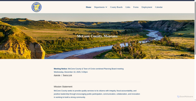 Security scan screenshot of https://mcconecountymt.gov/