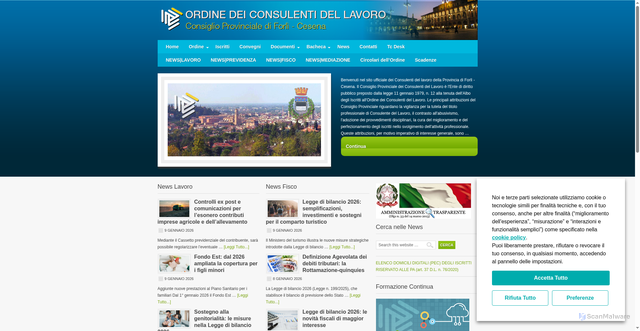 Security scan screenshot of https://www.consulentidellavoro.fc.it/