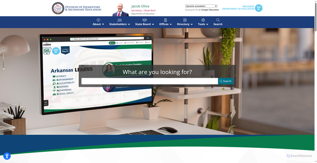 Security scan screenshot of https://dese.ade.arkansas.gov/