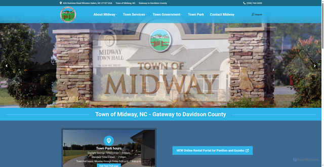 Security scan screenshot of https://midway-nc.gov/