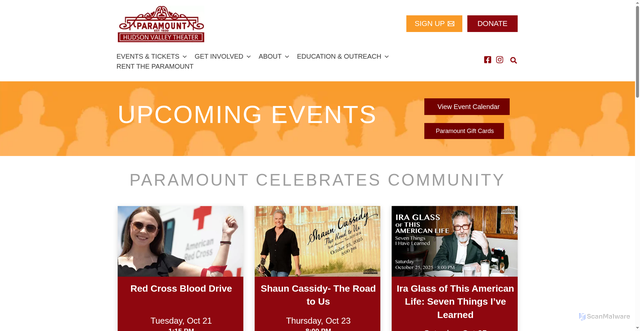 Security scan screenshot of https://paramounthudsonvalley.com/