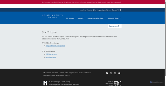 Security scan screenshot of https://www.hclib.org/en/browse/online-resources/online-resources-container/online-resources-section/online-resources-s-z/star-tribune