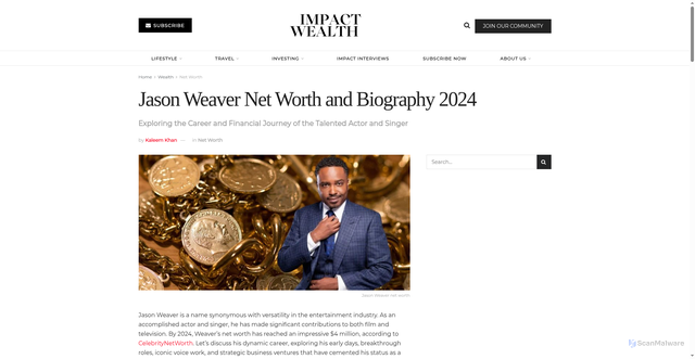 Security scan screenshot of https://impactwealth.org/jason-weaver-net-worth-and-biography-2024/