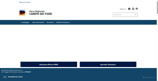 Security scan screenshot of https://www.parcocampodeifiori.it/hh/index.php