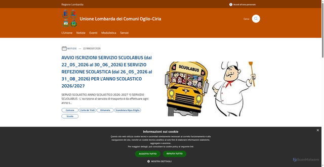 Security scan screenshot of https://www.unionedeicomuni.cr.it