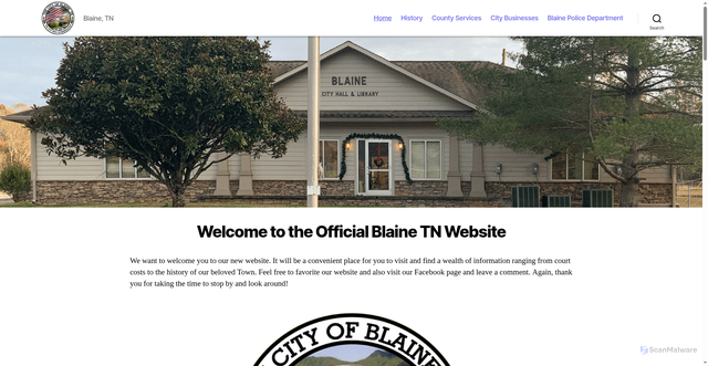 Security scan screenshot of https://blainetn.gov/