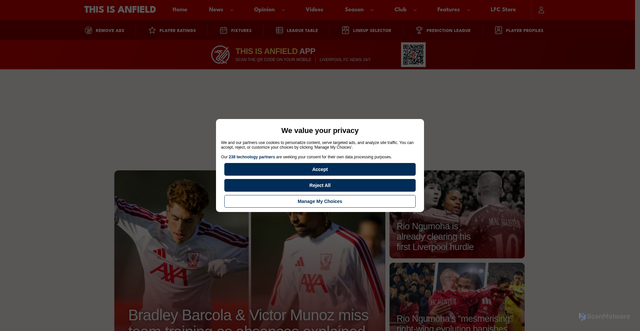 Security scan screenshot of https://www.thisisanfield.com