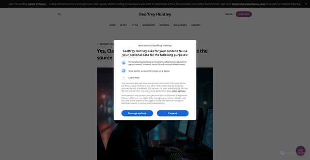 Security scan screenshot of https://ghuntley.com/tradecraft/