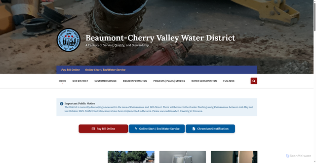 Security scan screenshot of https://bcvwd.gov/