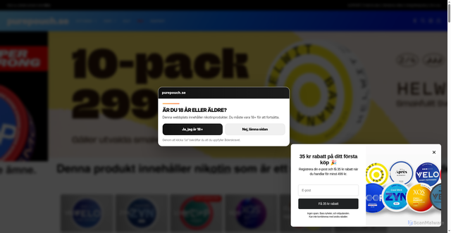 Security scan screenshot of https://purepouch.se