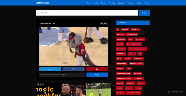 Security scan screenshot of https://bulkspoon.com/dance-mascot-gif/