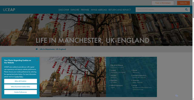 Security scan screenshot of https://uceap.universityofcalifornia.edu/life-in-manchester-uk-england