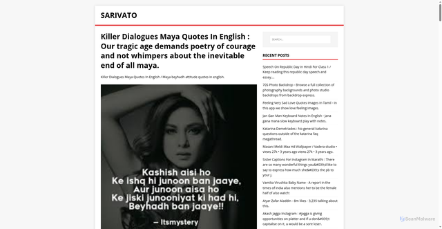 Security scan screenshot of https://otaviras.pages.dev/posts/killer-dialogues-maya-quotes-in-english/