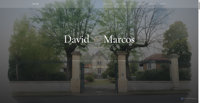 Security scan screenshot of https://davidandmarcos.com/paginas/index.html