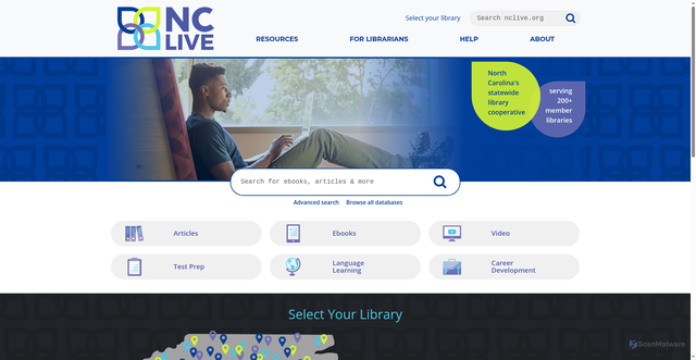 Security scan screenshot of https://www.nclive.org/