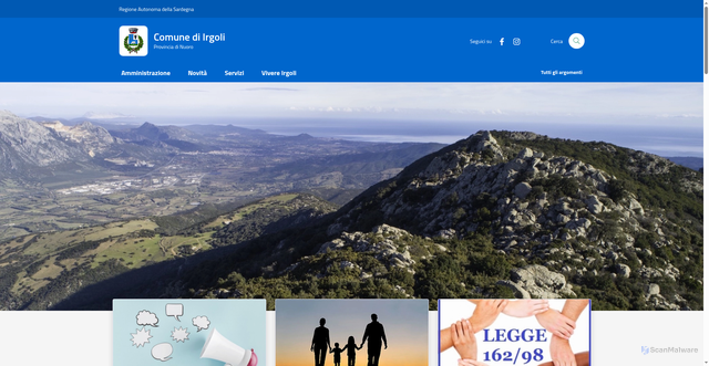 Security scan screenshot of https://www.comune.irgoli.nu.it/