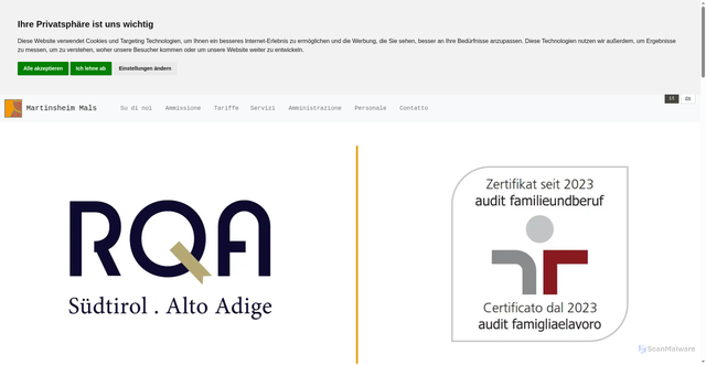 Security scan screenshot of https://www.martinsheim.it/