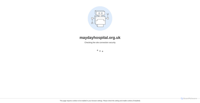 Security scan screenshot of https://www.maydayhospital.org.uk/