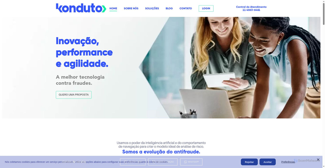 Security scan screenshot of https://konduto.com