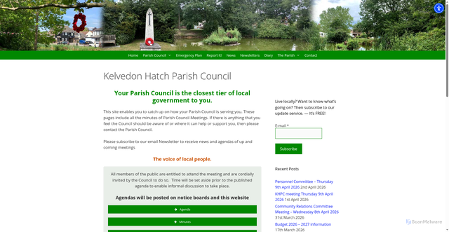 Security scan screenshot of https://kelvedonhatch-pc.gov.uk/