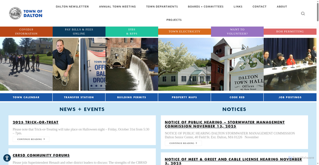 Security scan screenshot of https://dalton-ma.gov/