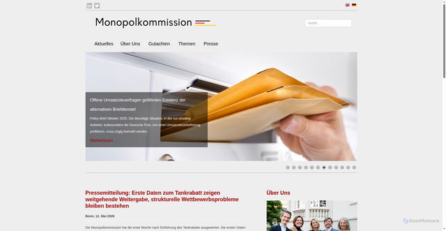 Security scan screenshot of http://www.monopolkommission.de