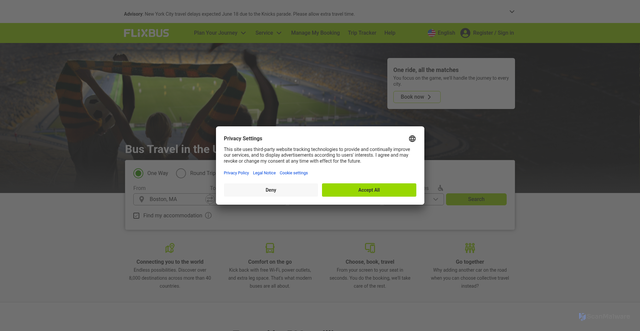 Security scan screenshot of https://flixbus.com