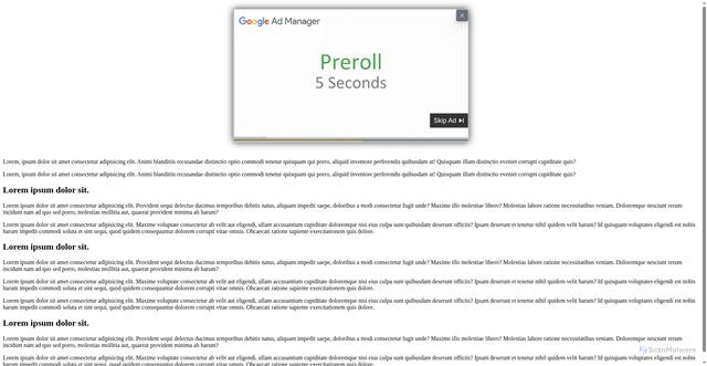 Security scan screenshot of https://videoadstech.org/