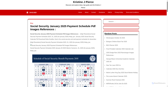 Security scan screenshot of https://kristinejpiercea.pages.dev/wrwcm-social-security-january-2025-payment-schedule-pdf-images-references-jlnjj/