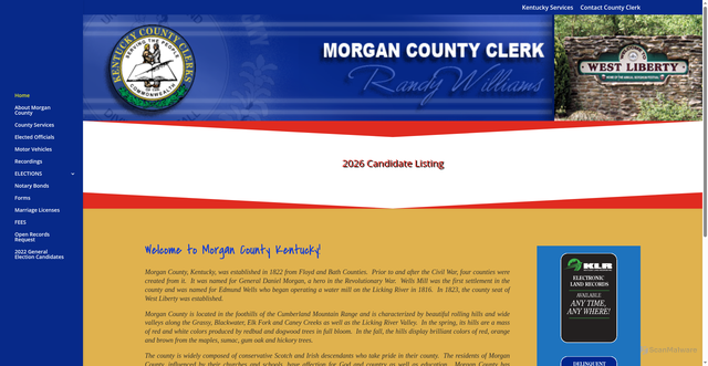 Security scan screenshot of https://morgancoclerkky.gov/