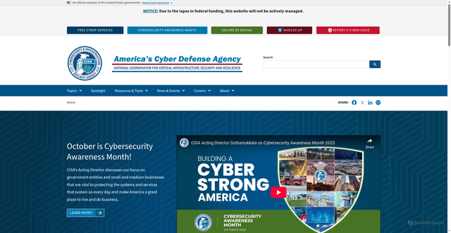 Security scan screenshot of https://cyber.gov/