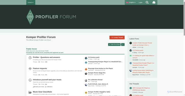 Security scan screenshot of https://forum.kemper-amps.com