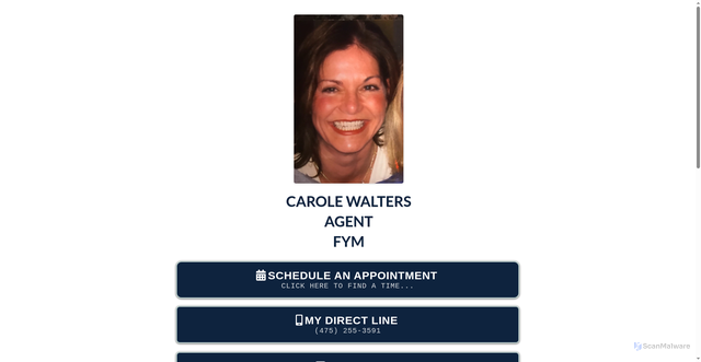 Security scan screenshot of https://cwalters.my-agent-appt.com/digital-business-card