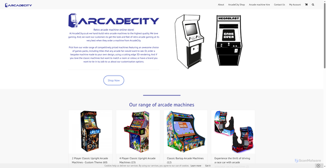 Security scan screenshot of https://arcadecity.co.uk